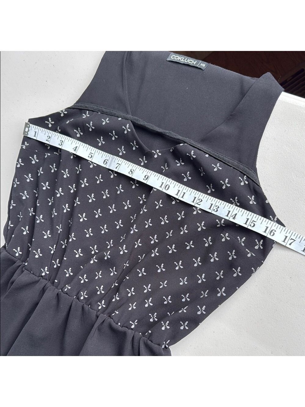 Cokluch Black and White Midi Summer Dress with Pockets - Picture 10 of 15